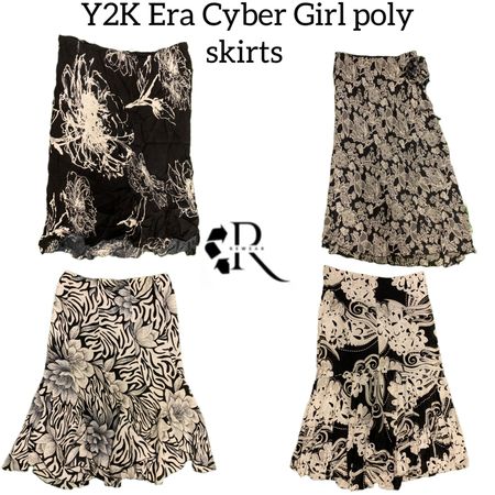 Y2K Era Cybbr Girl Poly Maxi Skirts RW-1840