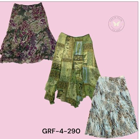 Y2K Vibe Printed Poly Skirt – Retro Core Fit (GRF-4-290)
