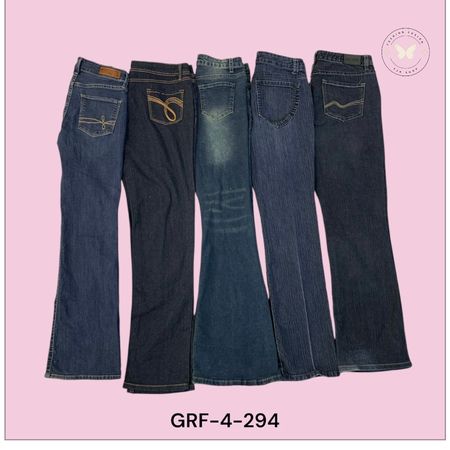 Women’s Low Rise Y2K Jeans – Slim Fit Vintage Wash Denim (GRF-4-294)