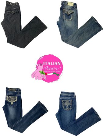 y2k unique back pocket embellished jeans