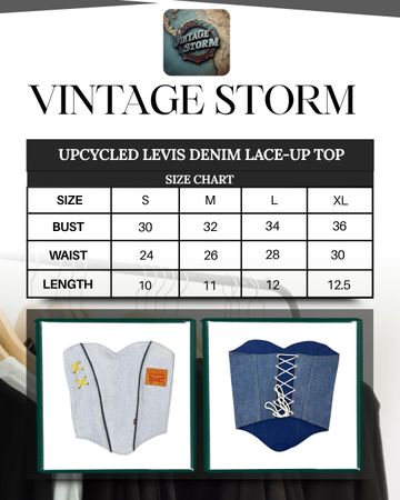 Upcycled Levi's Denim Lace-Up Top