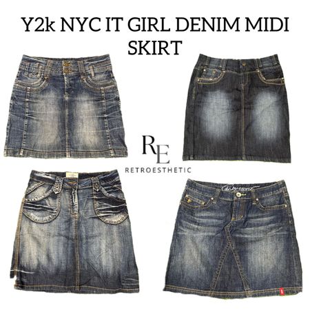 Y2k NYC IT GIRL DENIM MIDI SKIRT RE-3102