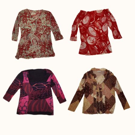 Y2K Boho Grunge & Graphic Patterned Top Bundle
( ST 017 )