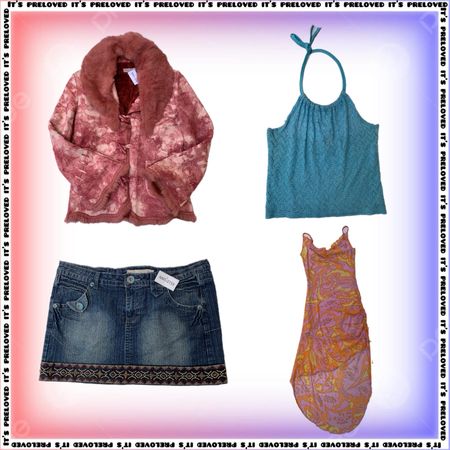 That’s Hot!-Paris Hilton Inspired Y2K Camis, Halter Tops/Dresses, Skirts, Afghan Coats, Juicy Couture Tracksuits (SS-2329)