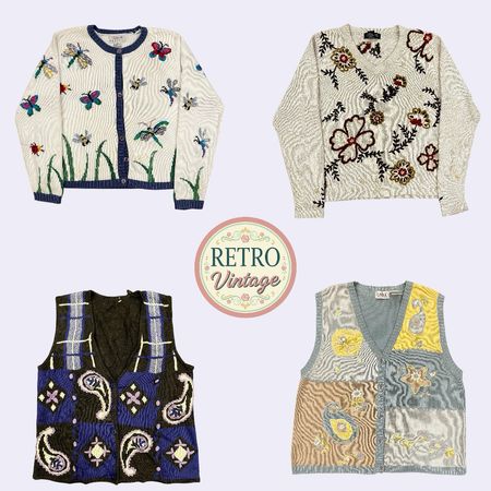 Vintage Inspired Floral Sweater Vest – Soft Girl Aesthetic |R|