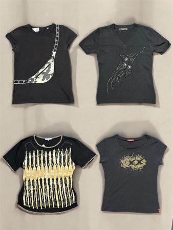 Y2k Aesthetic Black Tee - Vintage Style