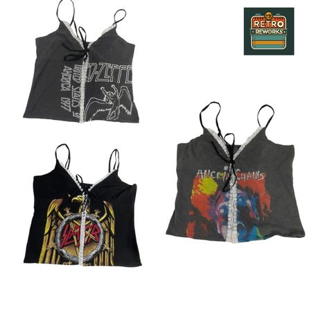 Upcycled Graphic Print Cami Tops