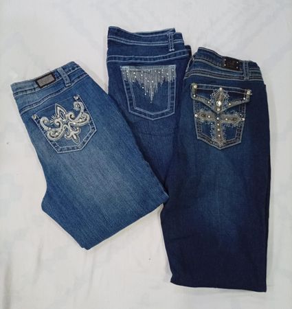 CR7865 Y2K Flare- und Straight-Jeans