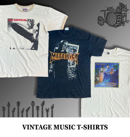 Music Vintage Printed T-Shirts