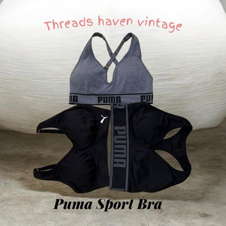 TH#0002 Y2K Vintage Puma Sports Bra – Stylish Retro Gym & Lounge Wear