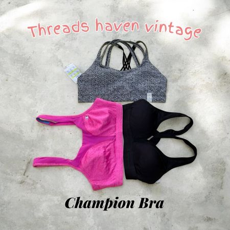 TH#0005 Vintage Y2K Champion Sports Bra – Classic Logo Athletic Essential