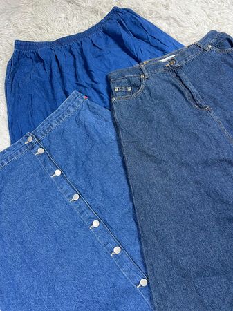 Long denim skirts
