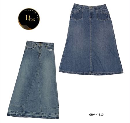 Denim Long Skirt – Classic High-Waist Maxi Style (GRV-4-310)