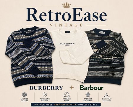 Burberry - Barbour Vintage Sweaters - Premium Bundle - (REV#096)