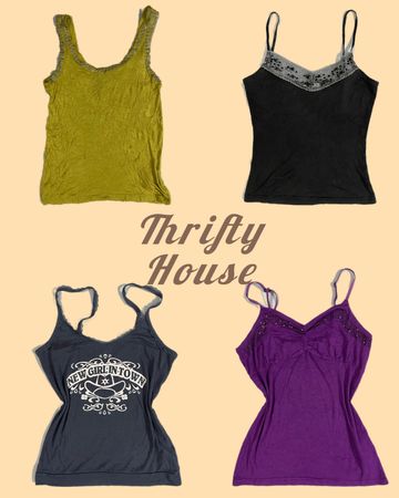 Y2K Swirl & Floral Fantasy Cami Tops(TH/362)