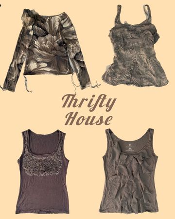 Y2K Dusty Neutrals Drop Tops(TH/364)