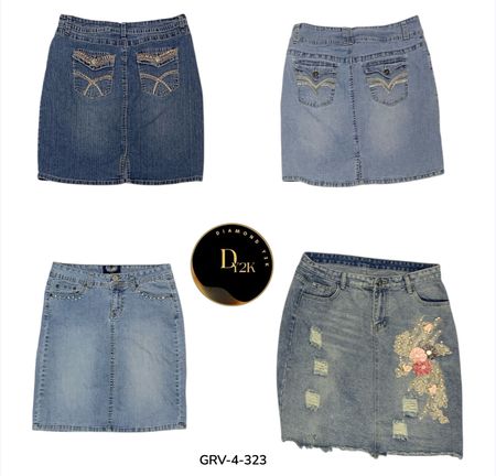 Denim Midi Skirt – Classic Vintage Aesthetic Everyday Wear (GRV-4-323)
