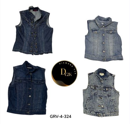 Denim Vest – Vintage Y2K Aesthetic Streetwear (GRV-4-324(