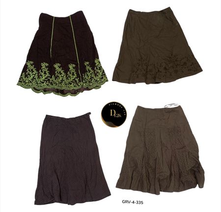 Saia de Algodão – Vestuário Casual Diário Suave e Respirável (GRV-4-334)