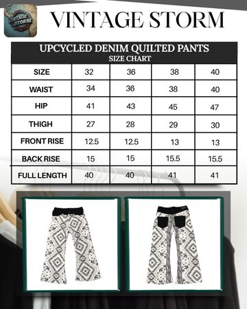 Upcycled Denim Quilted Pants