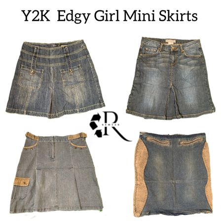 Y2K Denim Mini Skirts Rw-1847