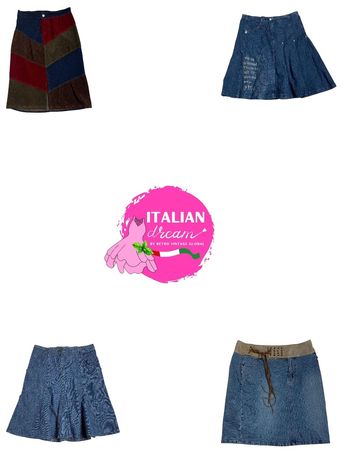 Y2K denim midi skirts