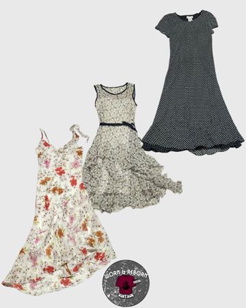 Y2K Printed Poly Dresses - 07 Pcs Wr1370