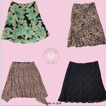 Bold Floral Printed Poly Skirt – Flowy Midi Statement Piece (GRF-4-304)