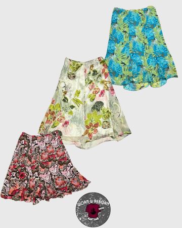 Y2K Printed Poly Skirts  - 09 Pcs Wr1371