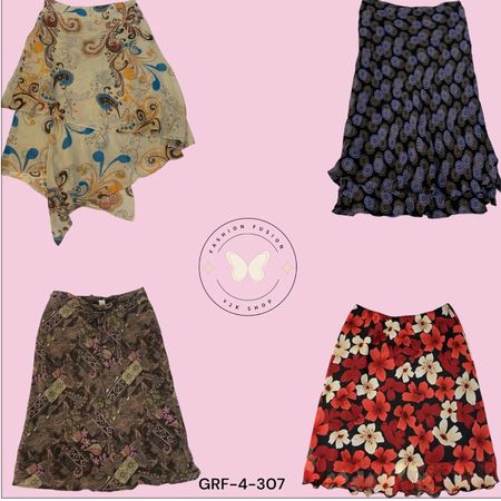 Chic Abstract Printed Poly Skirt – Effortless Everyday Style (GRF-4-308)