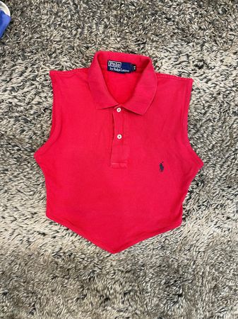 Upcycled Ralph Lauren Spitzensaum-Crop-Tops