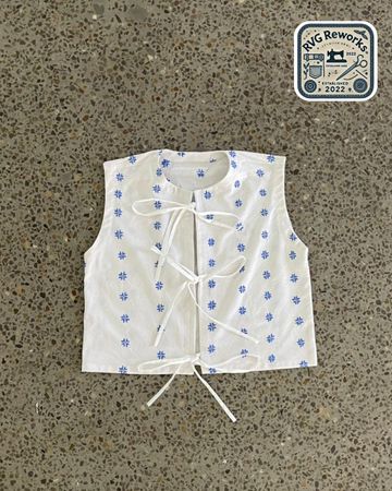 Upcycled Tie-Front Top