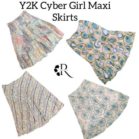 Y2K Cyber Girl Poly Maxi Skirts RW-1854