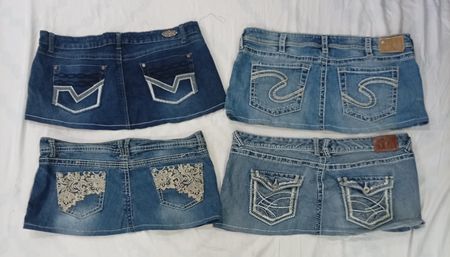 CR7917 Upcycled Y2K Denim Skirts
