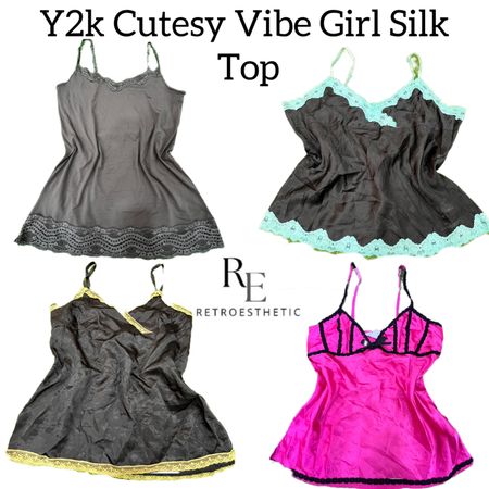 Y2k cutesy Vibe Girl Silk Top Re-3108