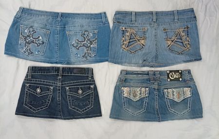 CR7918 Upcycled Y2K Denim Skirts
