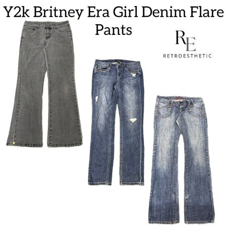Y2k Britney Era Girl Denim Flare Pants Re-3112