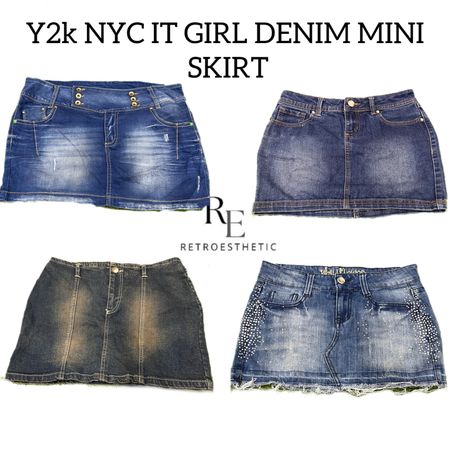 Y2k NYC IT GIRL DENIM MINI SKIRT RE-3113