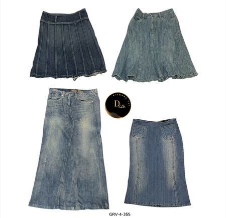 Denim Maxi Skirt – Classic Blue Vintage Street Style. (GRV-4-355)