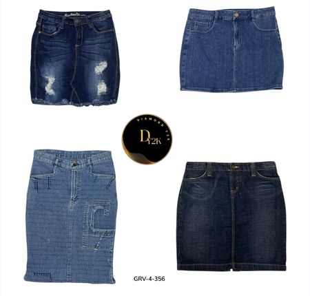 Denim midi  Skirt – Classic Blue Vintage Street Style (GRV-4-356)
