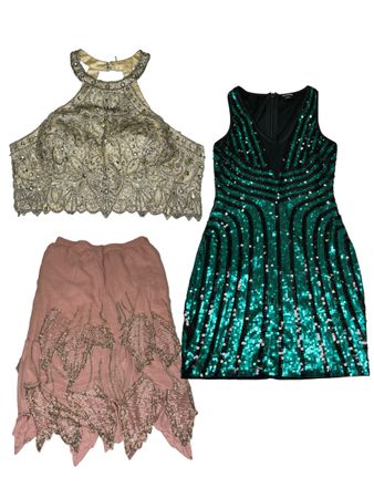 Y2K beaded tops dress and skirt | v-T442