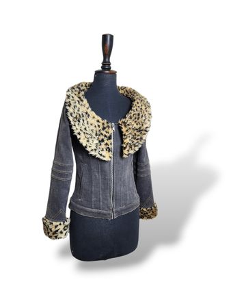 UPCYCLED DENIM FUR JACKET
