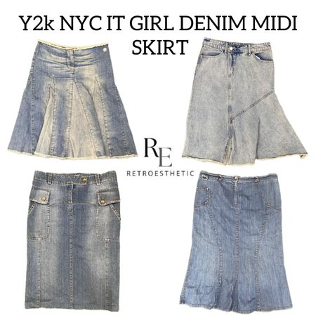 Y2K NYC IT GIRL DENIM MIDI SKIRT RE-3124