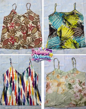 Y2K Vintage Printed Camisole & Tank Top Mix – Floral, Abstract & Summer Edit | VR-221