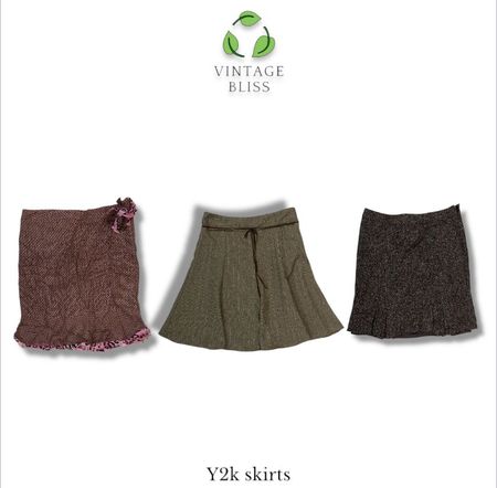 Y2K wool Midi skirts