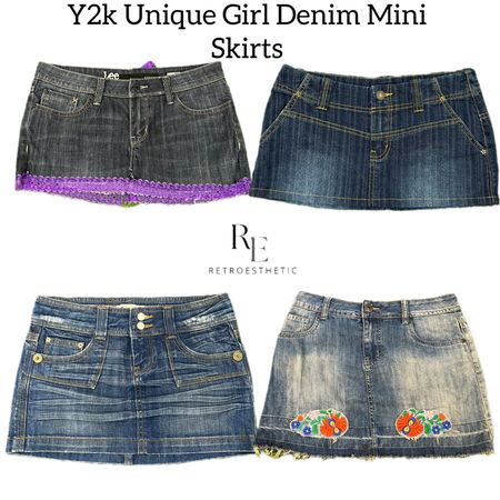 Y2K Unique Denim Mini Skirt Re-3115