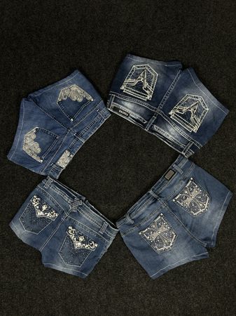 Y2K Short con ricami/embellished - [TS-0563]