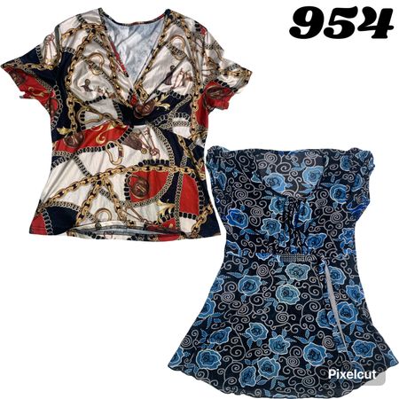 Y2K unbranded printed tops. #954