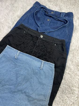 Y2k mid denim skirts