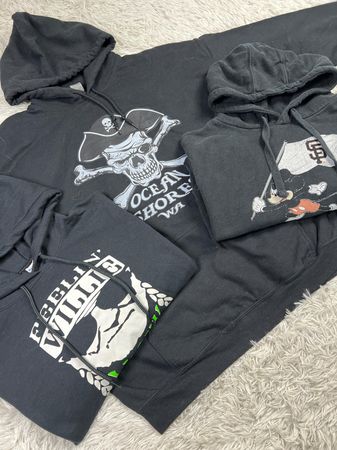 Black printed hoodies